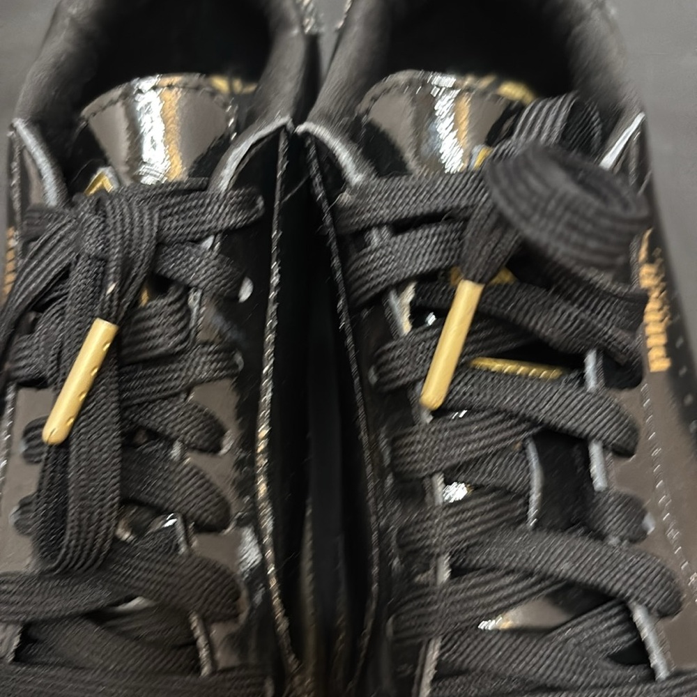 PUMA Women’s Match Lo Print Snake Sneakers – Black/Gold – Size 7 - Picture 8 of 12
